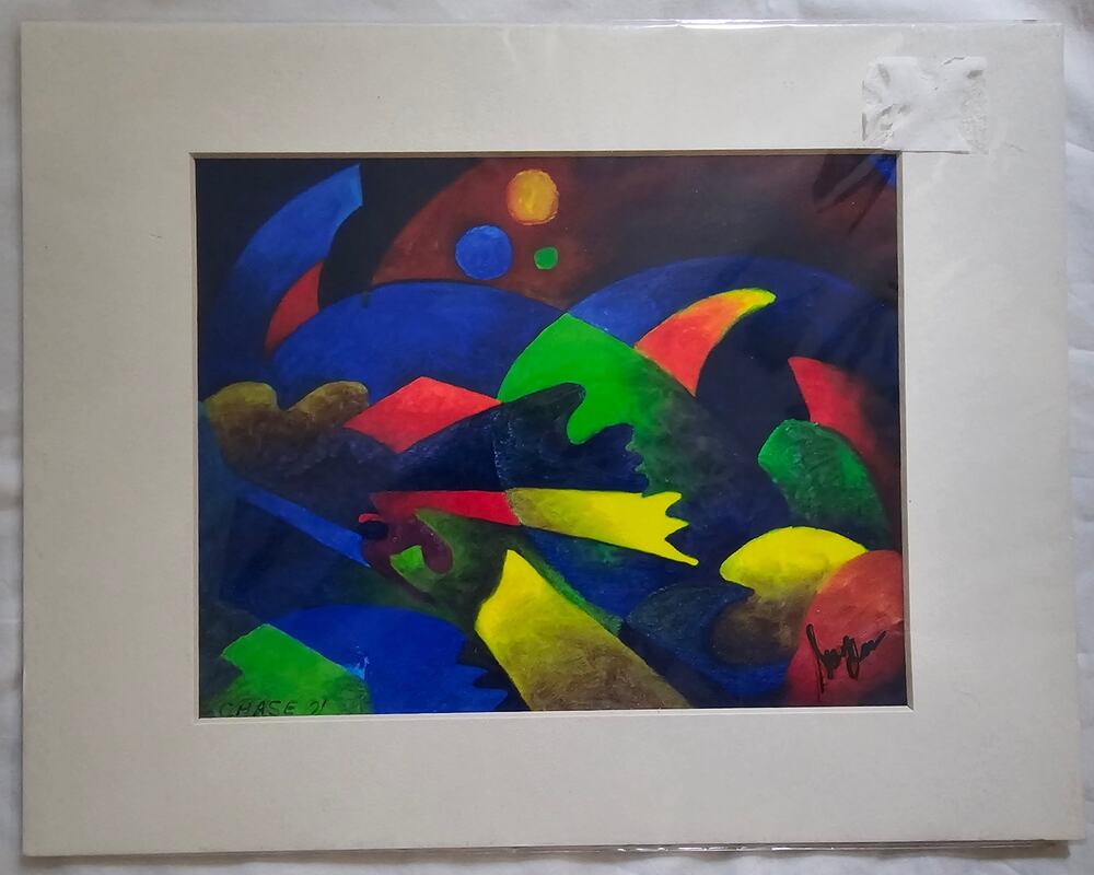 Vintage Y2K Abstract Art Print 11x14 Matted